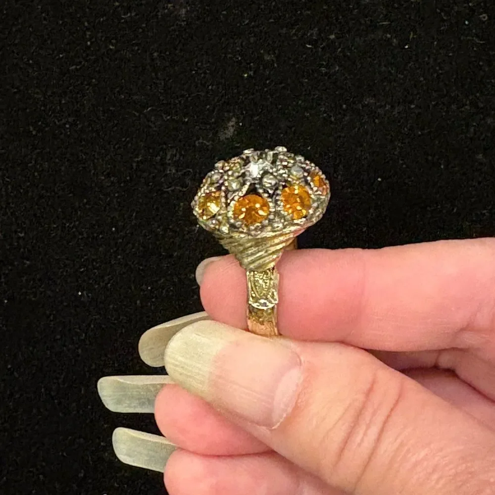 VTG Boho Style Statement Ring Size 7.5 Adjustable
